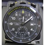 A HAMILTON KHAKI/AVIATION TAKEOFF AUTO CHRONO WRISTWATCH,