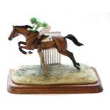 Border Fine Arts 'The Hurdler', model No. L51 by David Geenty, on wood base. This model was
