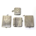Two silver vesta cases and two silver match box holders4ozt