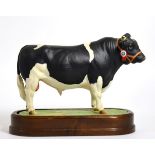 Royal Worcester British Friesian Bull ''Terling Trusty'', model No. RW3746 by Doris Lindner, on