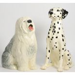Beswick Fireside Models: Dalmatian, model No. 2271, white with black spots gloss and Old English