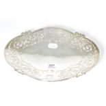 A pierced silver oval dish, Viners Ltd, Sheffield, 195916.9ozt