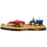 Border Fine Arts 'Hay Baling', model No. B0738 by Ray Ayres, limited edition 416/2002, on wood base,