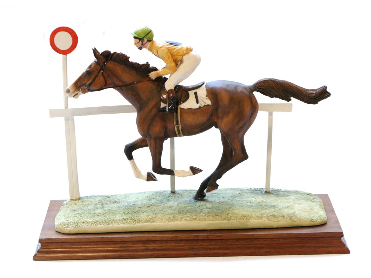 Border Fine Arts 'The Finish', model No. L52 by David Geenty, on wood base. This model was
