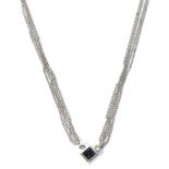 A sapphire and diamond necklace, to an 18 carat white gold triple strand trace chain, total