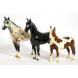 Beswick Horses Comprising: Appaloosa Stallion, model No. H1772, Pinto Pony, model No. 1373, and