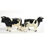 Beswick Cattle Comprising: Friesian Bull Ch. ''Coddington Hilt Bar'', model No. 1439A, Friesian