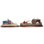 Border Fine Arts Tractor Models Comprising: 'Ridging Up' (Fordson Dexta), model No. A2141, signed to