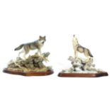 Border Fine Arts Wolf Models Comprising: 'Call of the Wild' (Wolf Howling), model No. STW03, limited