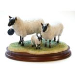 Border Fine Arts 'Beulah Ram, Ewe and Lamb', model No. B1166 by A Halls, limited edition 90/500,