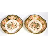A pair of Royal Crown Derby porcelain oval dessert dishes, late 19th century, decorated in the Imari