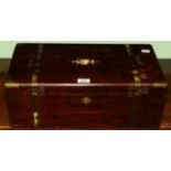 A large 19th century rosewood writing slope