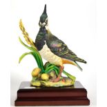 Coalport china limited edition Game bird, Lapwing, with original base