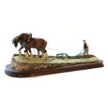 Border Fine Arts 'Stout Hearts' (Ploughing Scene), model No. JH34 by Ray Ayres, on wood base