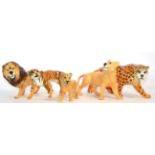 Beswick Wild Animals Comprising: Lion - Facing left, model No. 2089, Lioness - Facing right, model