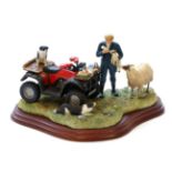 Border Fine Arts Studio Model 'Morning Feed' (Sheep and Border Collie), model No. A4067 by Hans