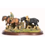 Border Fine Arts 'Coming Home' (Two Heavy Horses), model No. JH9A by Judy Boyt, on wood baseSlightly