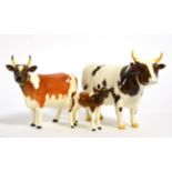 Beswick Cattle Comprising: Ayrshire Bull Ch. ''Whitehill Mandate'', Second Version, model No. 1454B,
