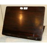 A 19th century rosewood tabletop book stand with easel back