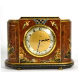 A Japanned mantel timepiece, retailed by Terry & Co, Manchester