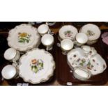 A collection of Coalport English garden pattern wares by D Simmell comprising of 12 cups and saucers
