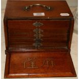 A bamboo Mahjong set in wooden case