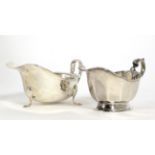 A silver sauceboat, Mappin & Webb, Birmingham 1935; and another example, Viners, Sheffield 1936,