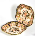 A pair of Royal Crown Derby porcelain square dessert dishes, late 19th century, decorated in the