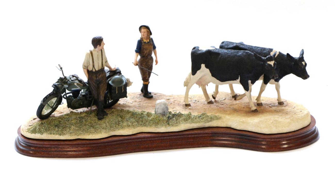 Border Fine Arts 'Flat Refusal' (Friesian Cows), model No. B0650 by Kirsty Armstrong, limited