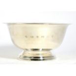 A modern silver bowl, C J Vander, Sheffield 1999, plain with flared rim and on circular foot 20.