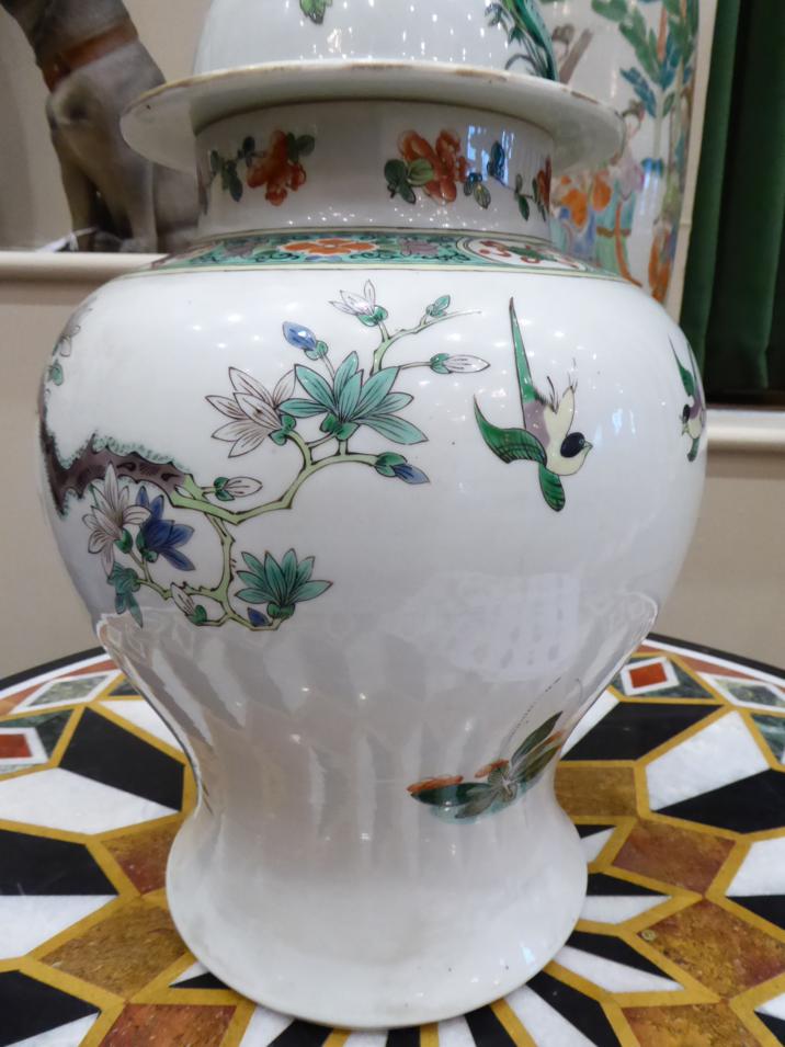 A Chinese Porcelain Baluster Jar and Cover, late 19th century, painted in famille rose enamels - Image 7 of 8