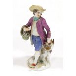 A Meissen Porcelain Figure of a Poultry Seller, 20th century, from the Cris de Paris series,