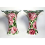 A Pair of Wemyss Pottery Large Vases, early 20th century, of Lady Eva shape, painted with cabbage