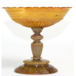 An Agate Pedestal Cup, in Renaissance style, the semi-fluted ovoid bowl on a fluted baluster stem