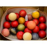 A Set of Twenty-Three Stained and Natural Ivory Snooker Balls, 19th century