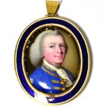Samuel Cotes (British, 1734-1818): A Miniature Bust Portrait of a Young Boy, wearing a blue