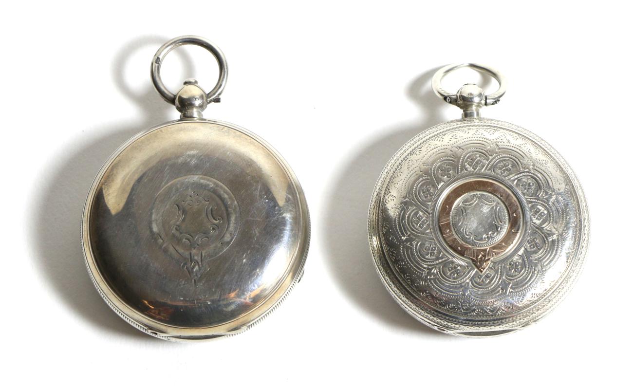 Two Silver Open Faced Pocket Watches, the first, lever movement signed Max Cohen, Manchester, dust - Image 2 of 2