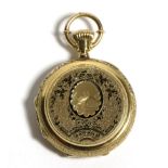 A Swiss Enamel Full Hunter Pocket Watch, N.Robert, Locle, circa 1880, lever movement signed, blued