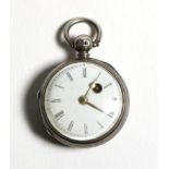 A Miniature Verge Pocket Watch, 19th century, gilt fusee movement, pierced balance bridge, enamel