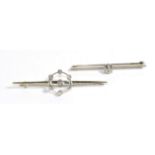 A Diamond Bar Brooch, an old cut diamond in a claw setting, to a knife edge bar, estimated diamond