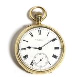 An 18ct Gold Open Faced Pocket Watch, signed A.R.Lindley, Bedford, 1905, lever movement signed and