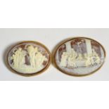 A Carved Shell Cameo Brooch, depicting the Last Supper, measures 5.5cm by 7cm and a Second Carved