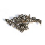 A Diamond Spray Brooch, set throughout with old cut diamonds, total estimated diamond weight 0.70