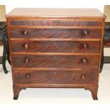A Regency Mahogany, Crossbanded and Boxwood Strung Straight Front Chest of Drawers, early 19th