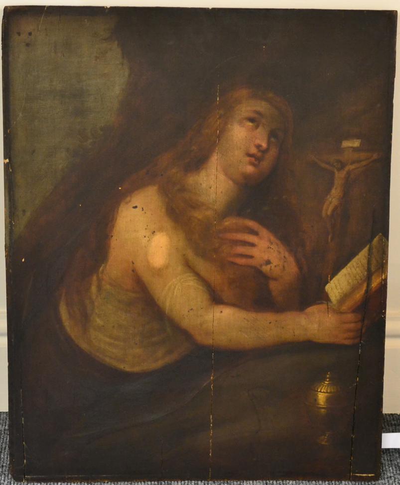 Follower of Guido Reni (1575-1642) Italian Penitent Magdalene Oil on panel, 66.5cm by 52cm, unframed