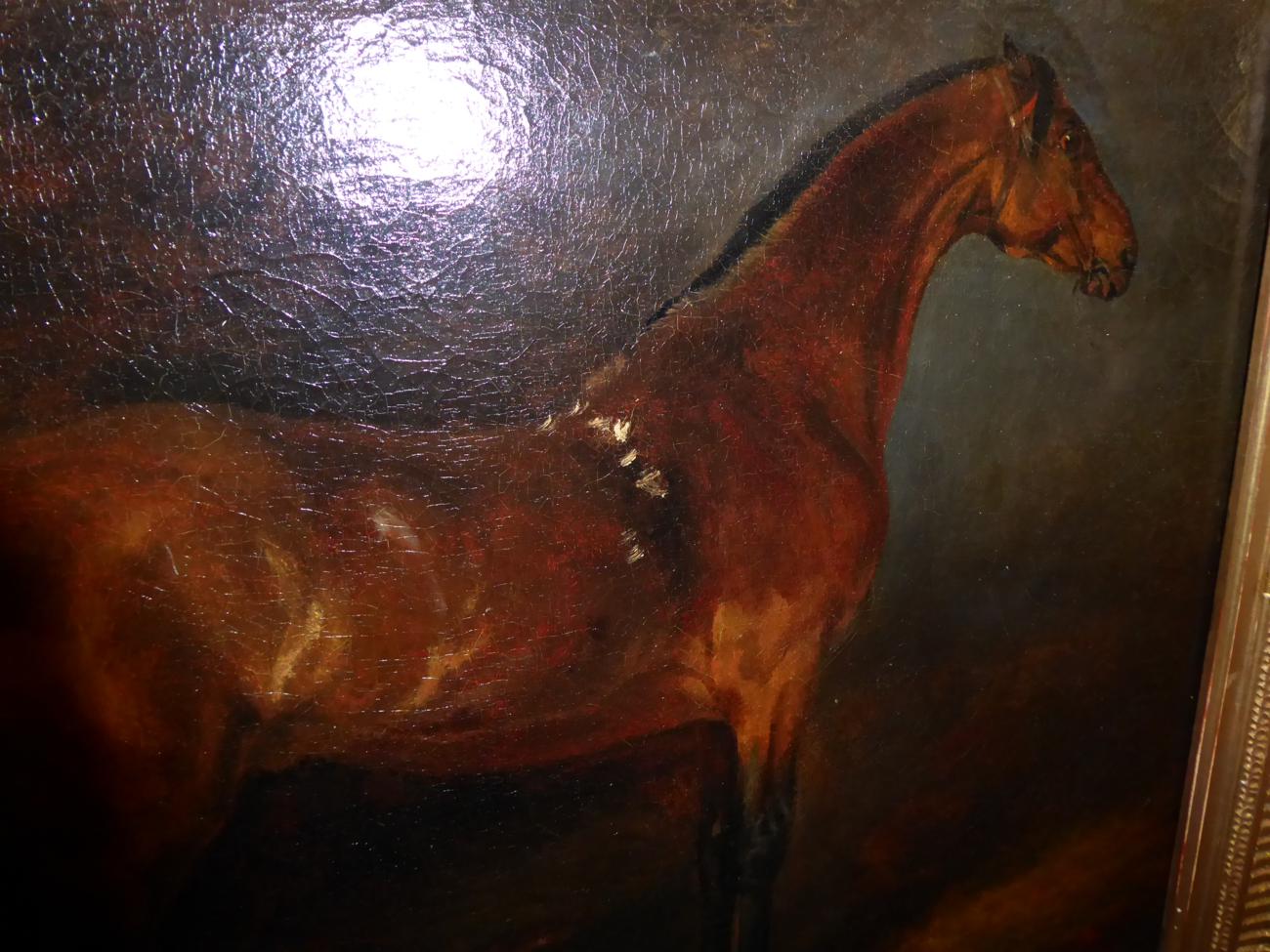 Follower of Ferdinand Victor Eugène Delacroix (1798-1863) French Bay horse standing in a stable - Image 3 of 5