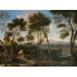 Follower of Jan Wijnants (c.1635-1684) Duck shooting Oil on canvas, 63.5cm by 86cm In fully restored