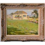 Frederick (Fred) Hall (1860-1948) View of a house, thought to be the artist's home Signed, oil on