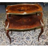 A 19th Century Kingwood, Marquetry Inlaid and Gilt Metal Mounted Two Tier Étagère, in Louis XV