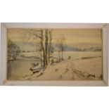 Arthur Reginald Smith (1872-1934) ''A Winter's Day on the Lythe'' Signed, charcoal and